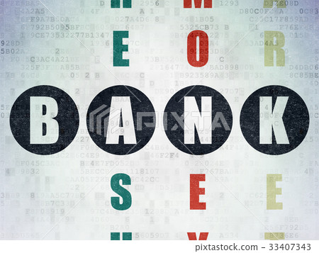 Currency concept: Bank in Crossword Puzzle Currency concept: Bank in Crossword Puzzle 33407343