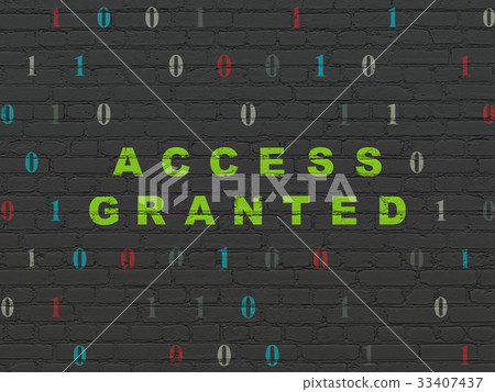 Safety concept: Access Granted on wall background Safety concept: Access Granted on wall background 33407437