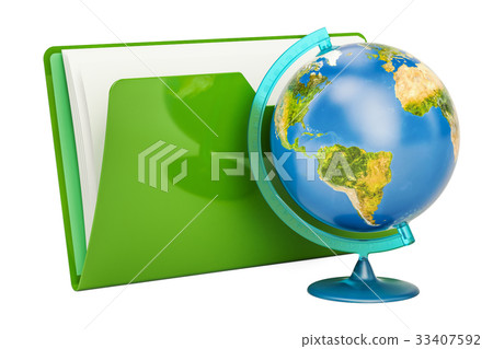 Geographical globe of planet Earth, 3D rendering 33407592
