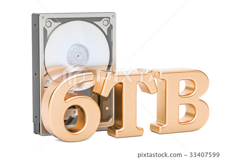 Hard Disk Drive (HDD), 6 TB. 3D rendering 33407599