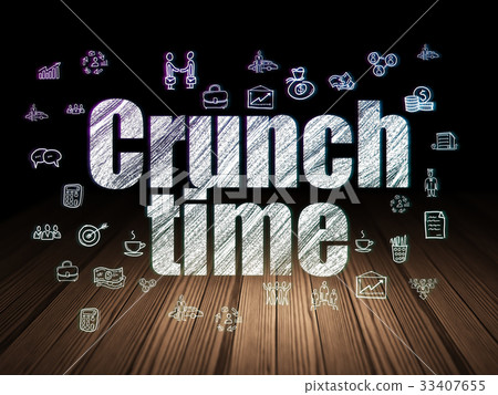 Business concept: Crunch Time in grunge dark room Business concept: Crunch Time in grunge dark room 33407655