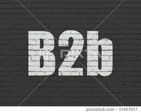 Business concept: B2b on wall background Business concept: B2b on wall background 33407657