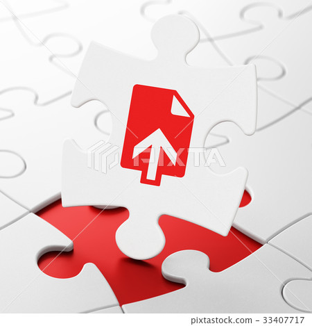 Web development concept: Upload on puzzle Web development concept: Upload on puzzle 33407717