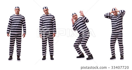 Man prisoner isolated on white background Man prisoner isolated on white background 33407720