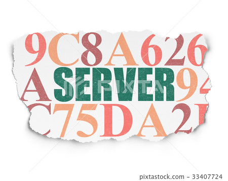 Web development concept: Server on Torn Paper Web development concept: Server on Torn Paper 33407724