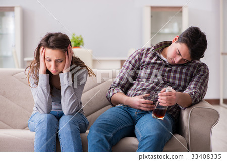 Drinking problem drunk husband man in a young Drinking problem drunk husband man in a young 33408335