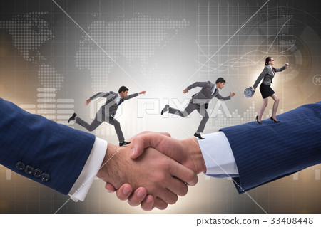Cooperation concept with people running on Cooperation concept with people running on 33408448