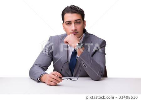 Young businessman isolated on white background Young businessman isolated on white background 33408610