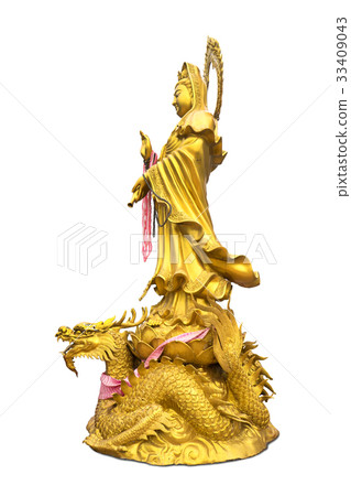 golden chinese god statue of Mazu 33409043