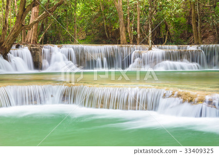 Deep forest Waterfall in Kanchanaburi,Thailand 33409325