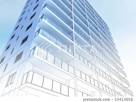 Mansion Exterior Line Art Mix 33413058