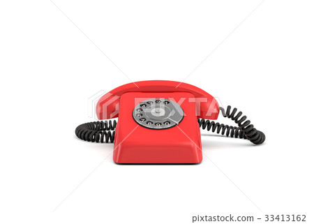 3d rendering of an old-fashioned rotary phone in 33413162