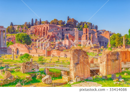 Inside the amphitheater of Coliseum in Rome. Inside the amphitheater of Coliseum in Rome. 33414086
