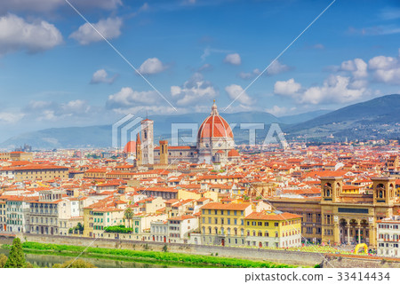 Beautiful landscape above Florence.Italy. 33414434
