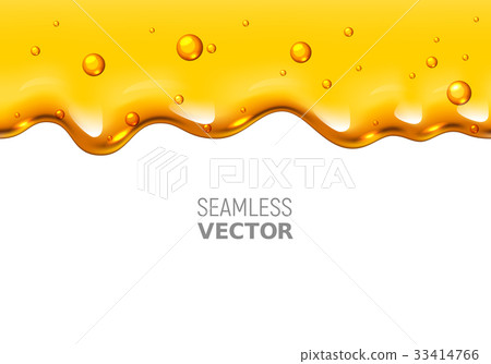 Vector seamless dripping honey on white background 33414766