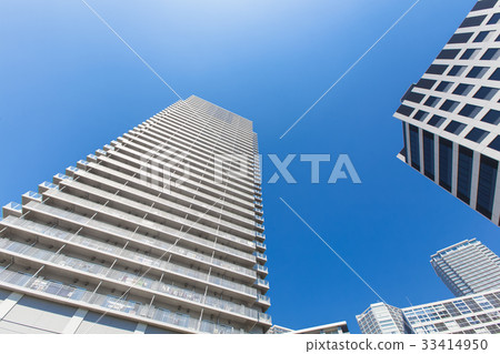 Tower apartment and blue sky 33414950