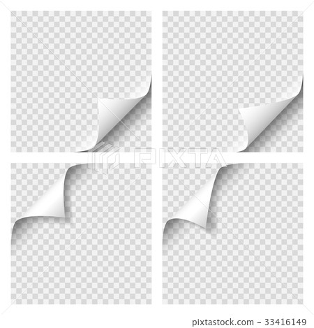 Set of Curly Page Corner. Blank sheet of paper Set of Curly Page Corner. Blank sheet of paper 33416149