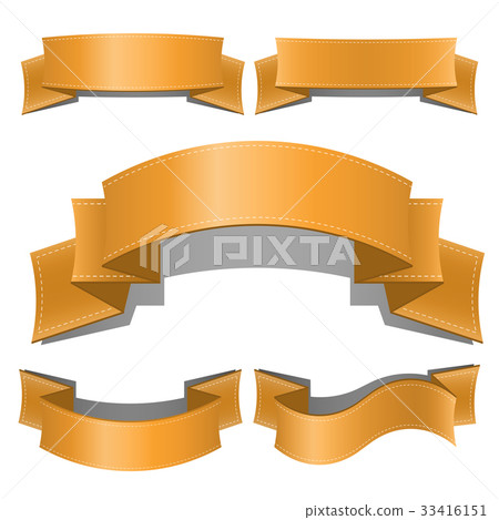 Ribbon banner Set Isolated On White Background - Stock Illustration ...