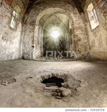 God beams in the ruins of church God beams in the ruins of church 33416559