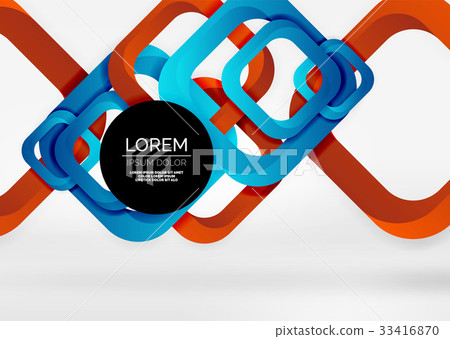 Squares geometric shapes in light grey 3d space 33416870