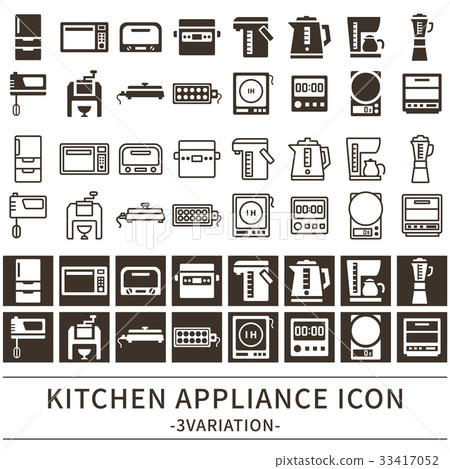 Kitchen appliances icon set Kitchen appliances icon set 33417052
