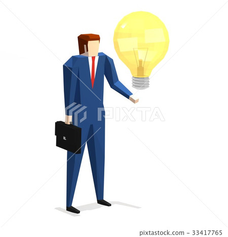 Light bulb and businessman 33417765
