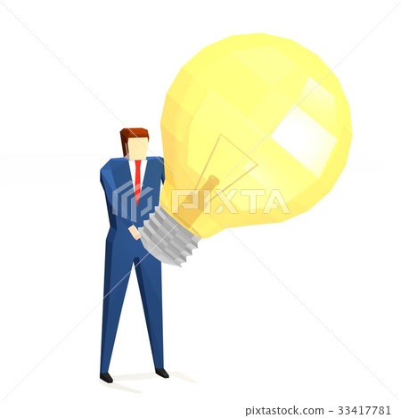 A businessman with a light bulb A businessman with a light bulb 33417781