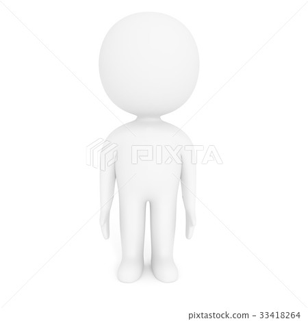 small white people stand in 3D 33418264