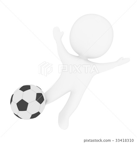 white human goal keeper football in 3D rendering white human goal keeper football in 3D rendering 33418310