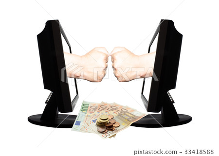 Stone and stone of game - stone - scissors - paper Stone and stone of game - stone - scissors - paper 33418588