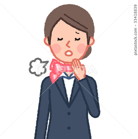 西裝和圍巾女正面嘆息 33418839