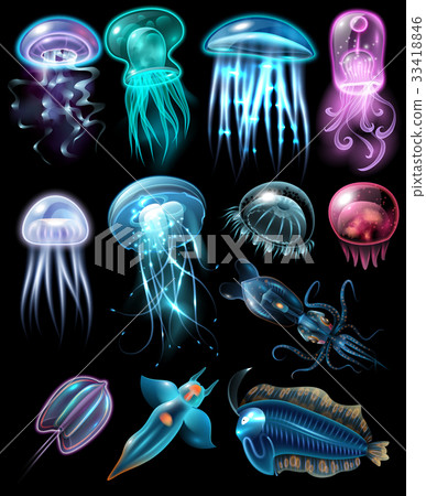 Underwater Animals Icon Set 33418846