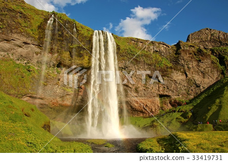 Seljalandfoss waterfall in Iceland, Europe. Seljalandfoss waterfall in Iceland, Europe. 33419731