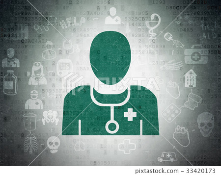 Healthcare concept: Doctor on Digital Data Paper 33420173