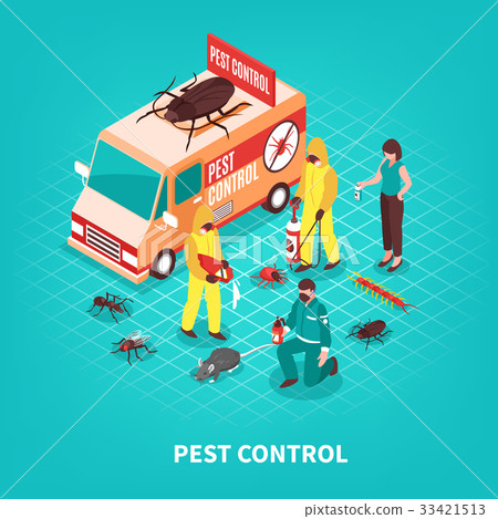 Pest Control Isometric Illustration 33421513