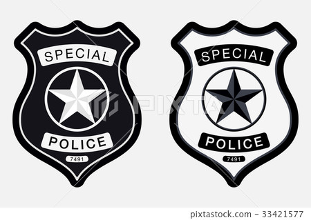 Police Badge Simple Monochrome Sign 33421577