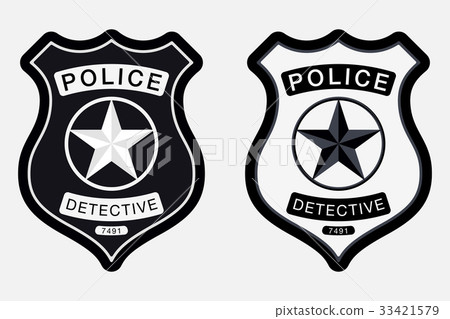 Police Badge Simple Monochrome Sign 33421579