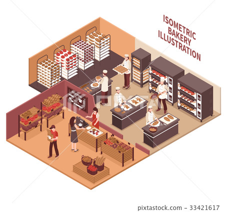 Isometric Bakery Illustration 33421617