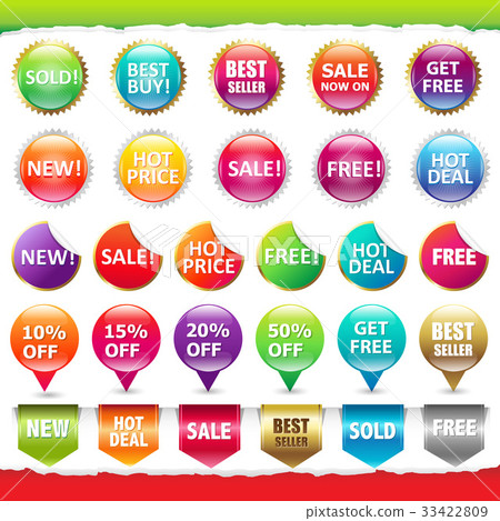 Sale Stickers And Labels - Stock Illustration [33422809] - PIXTA