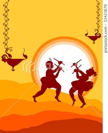 Shadow Art, Garba Dance - Stock Illustration [33423679] - PIXTA