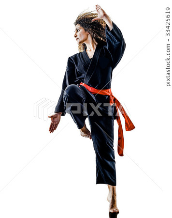 woman Kung Fu Pencak Silat isolated woman Kung Fu Pencak Silat isolated 33425619
