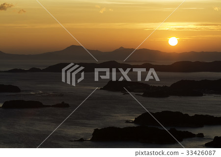 八月,Kujukushima 7從Ishitake天文台看到 八月,Kujukushima 7從Ishitake天文台看到 33426087