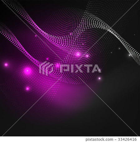 3D illuminated wave of glowing particles 33426416