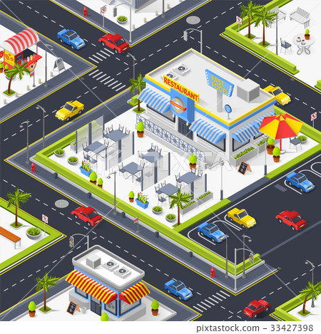 Fragment Of City Landscape With Street Cafe  33427398