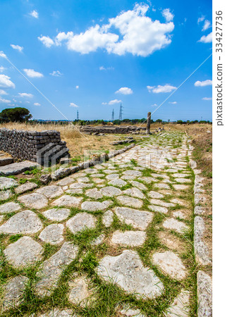 View of the archaeological site of Lucus Feroniae 33427736