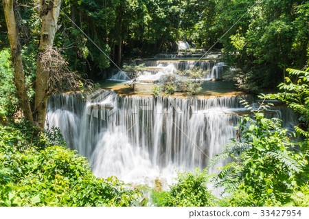 Huay mae khamin waterfall in kanchanaburi thailand 33427954
