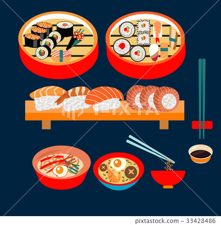 Japanese food , Japanese dishes, Sushi set 33428486