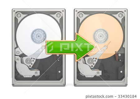 Storage backup concept with HDD, 3D rendering 33430184