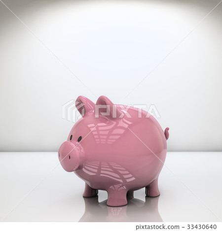 Pink piggy bank 33430640