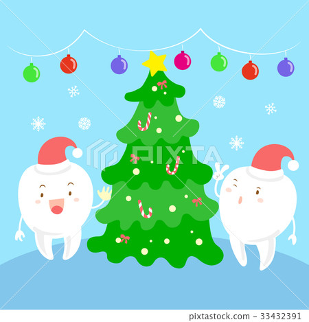 tooth with christmas 33432391